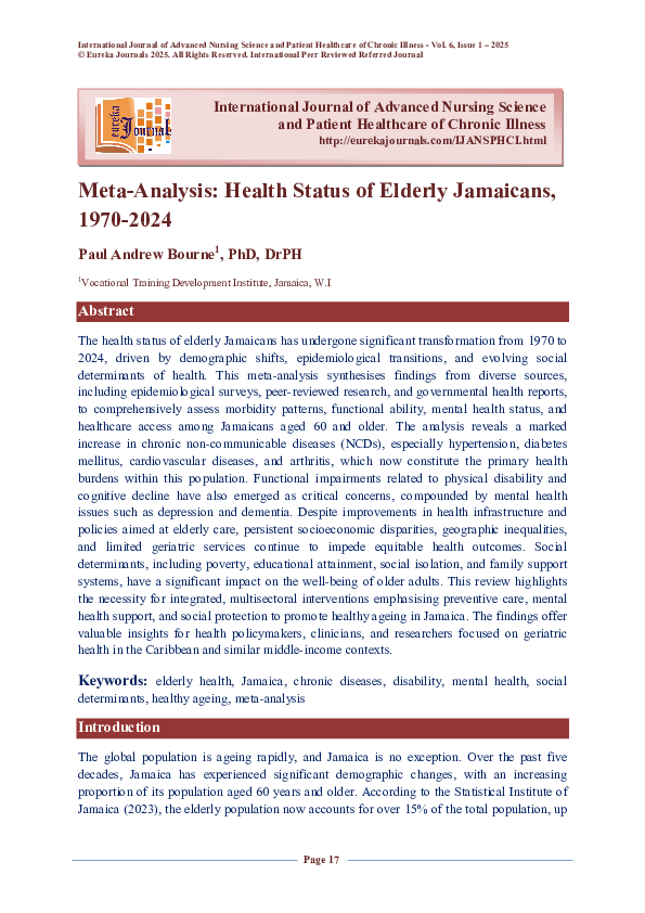(PDF) Meta-Analysis: Health Status of Elderly Jamaicans, 1970-2024