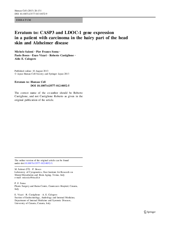 (PDF) Erratum to: CASP3 and LDOC-1 gene expression in a patient with ...