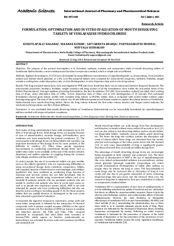 (PDF) Formulation, Optimisation and in Vitro Evaluation of Mouth ...