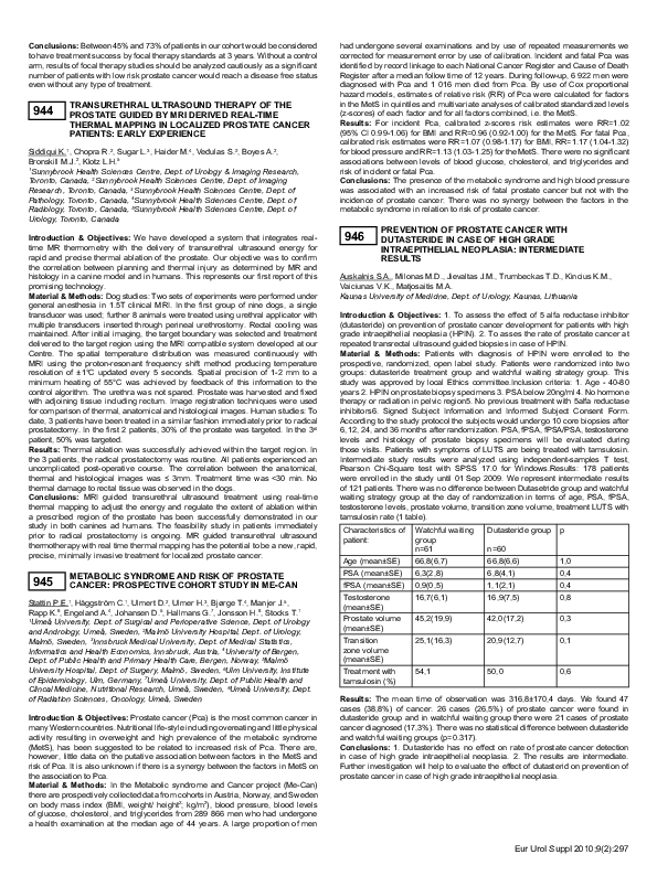 (PDF) 945 Metabolic Syndrome and Risk of Prostate Cancer: Prospective ...