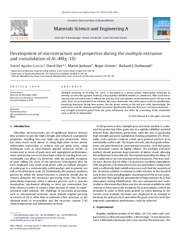 (PDF) Development of microstructure and properties during the multiple ...