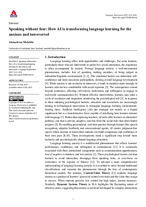 (PDF) Speaking without fear: How AI is transforming language learning ...