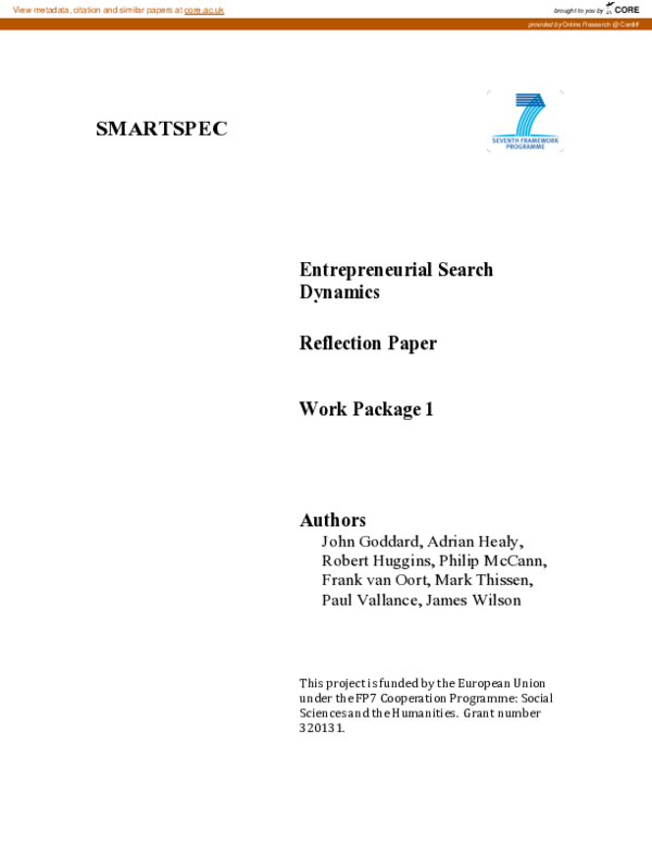 (PDF) Entrepreneurial search dynamics: reflection paper