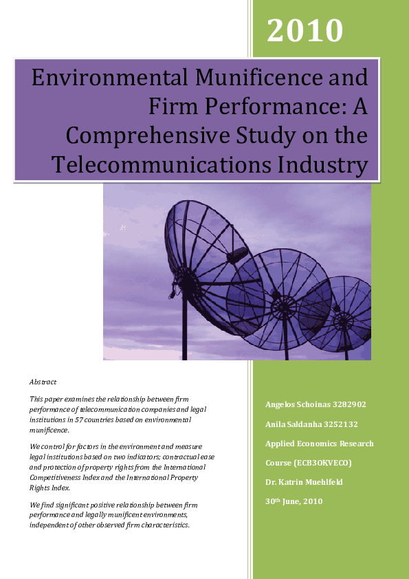 (PDF) Environmental Munificence and Firm Performance: A Comprehensive ...