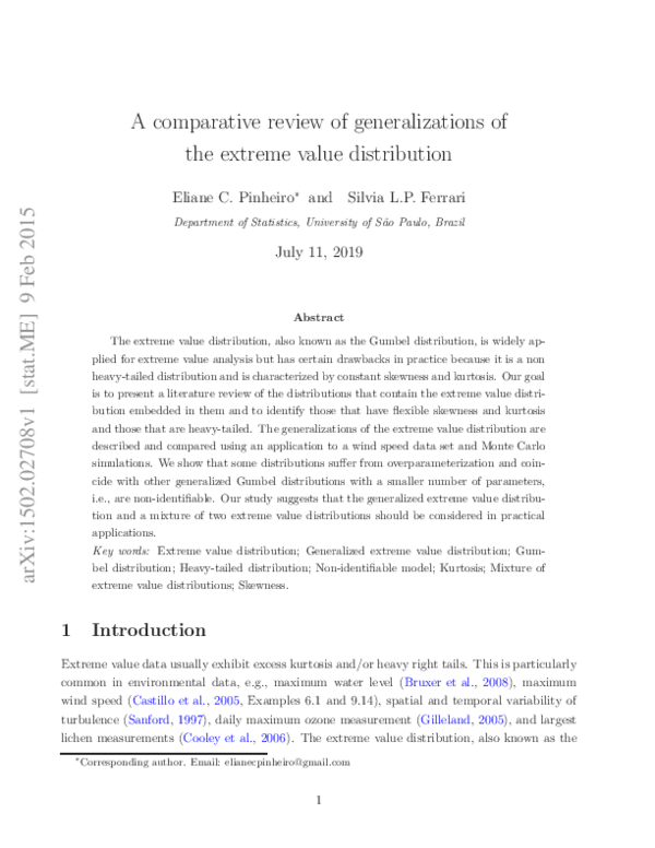 (PDF) A comparative review of generalizations of the extreme value ...