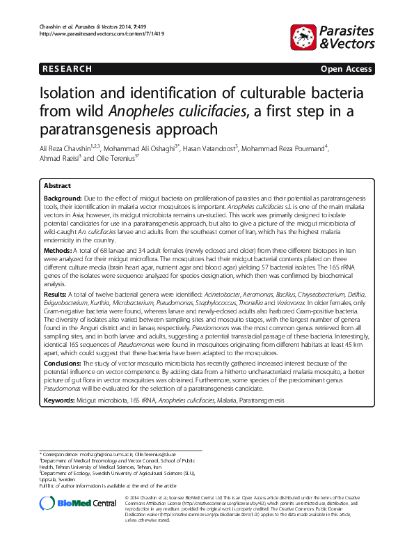 (PDF) Isolation and identification of culturable bacteria from wild ...