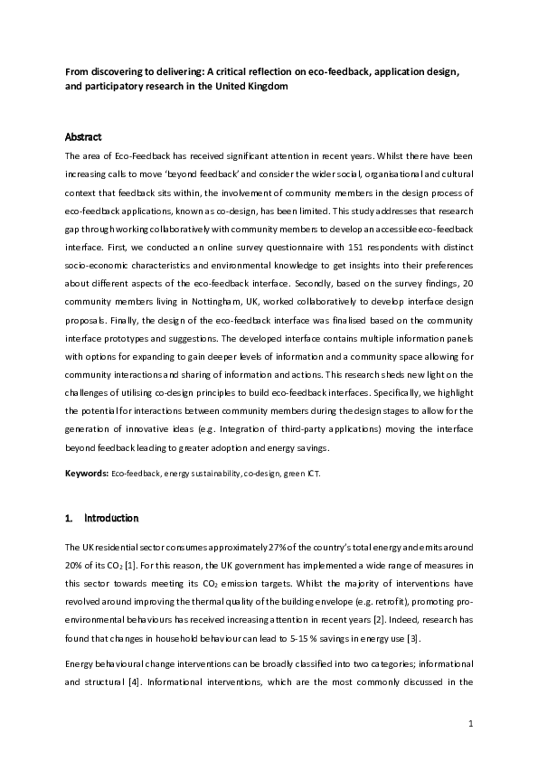 (PDF) From discovering to delivering: A critical reflection on eco ...