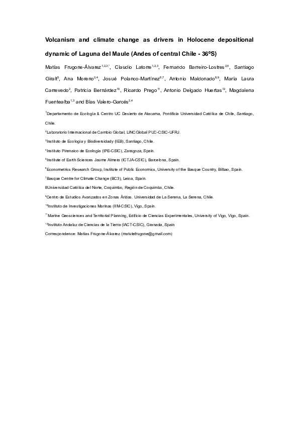 (PDF) Supplementary material to "Volcanism and climate change as ...