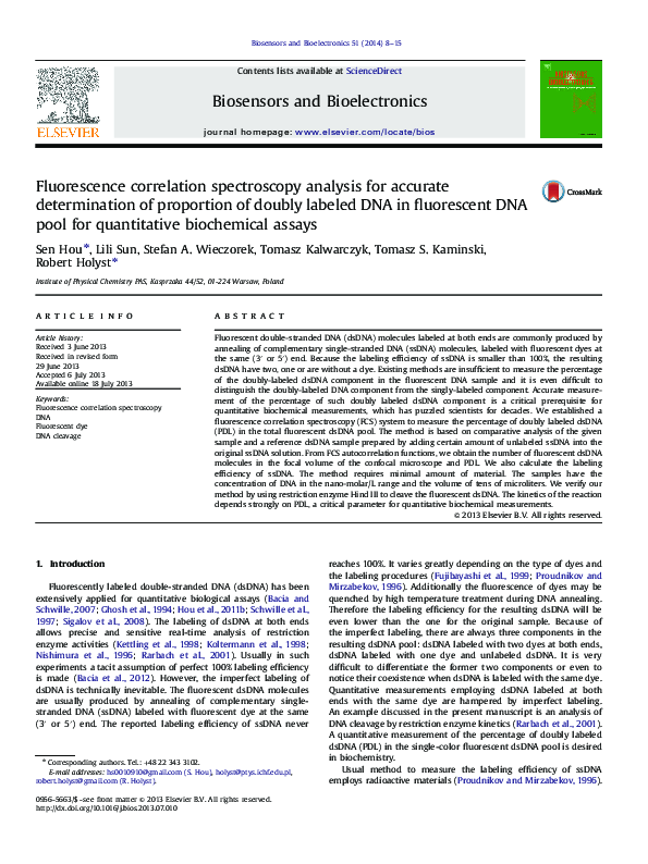 (PDF) Fluorescence correlation spectroscopy analysis for accurate ...