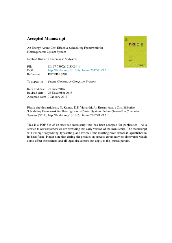 (PDF) An Energy Aware Cost Effective Scheduling Framework for ...