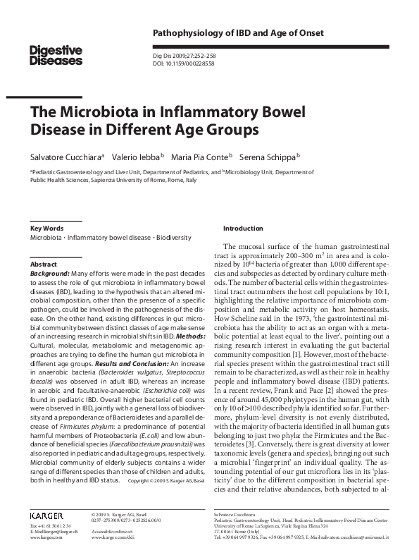 (PDF) The Microbiota in Inflammatory Bowel Disease in Different Age Groups