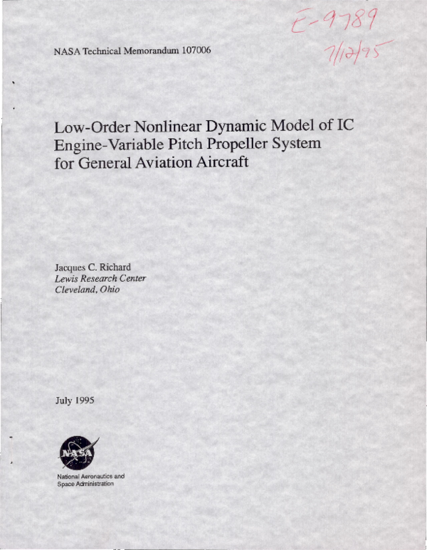 (PDF) Low-order nonlinear dynamic model of IC engine-variable pitch ...