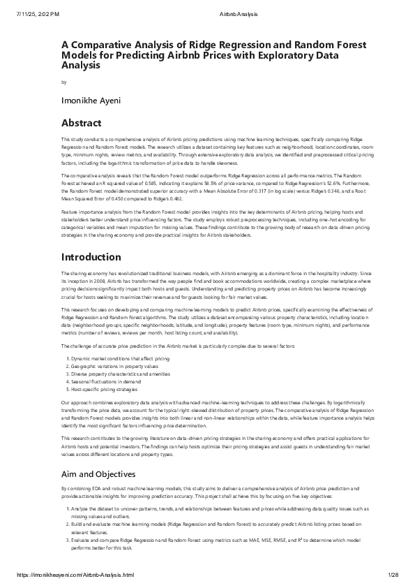 (PDF) A Comparative Analysis of Ridge Regression and Random Forest ...