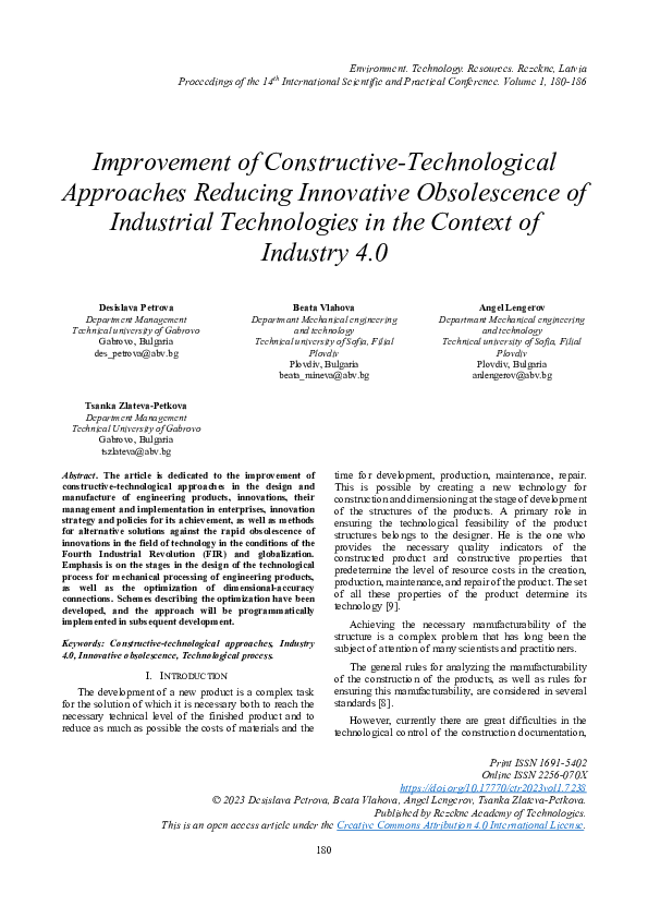 (PDF) Improvement of Constructive-Technological Approaches Reducing ...
