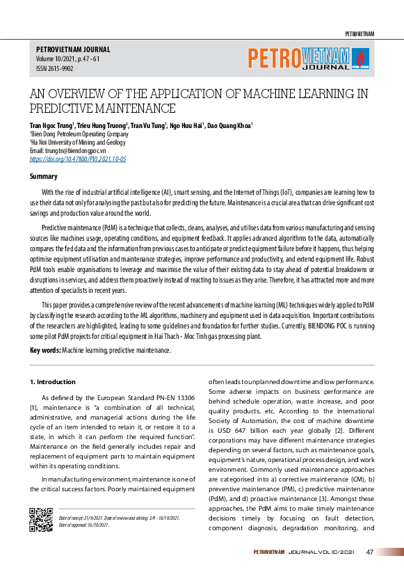 (PDF) An overview of the application of machine learning in predictive ...