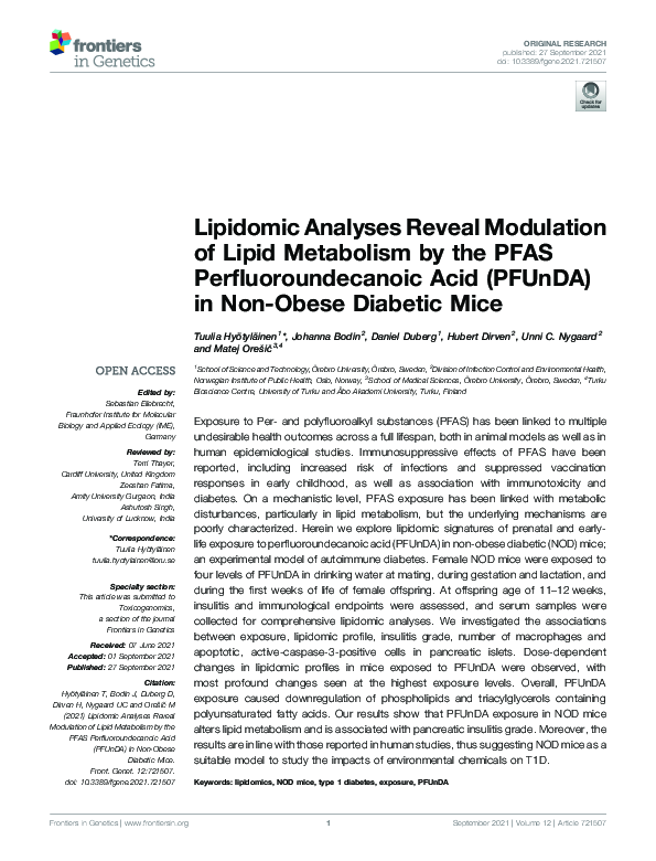 (PDF) Lipidomic Analyses Reveal Modulation of Lipid Metabolism by the ...