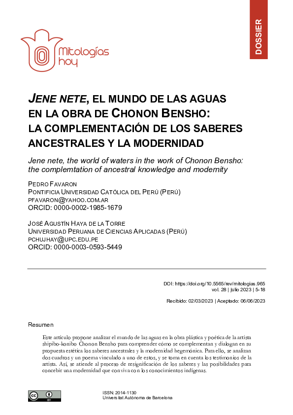 (PDF) Jene nete, el mundo de las aguas en la obra de Chonon Bensho: la ...