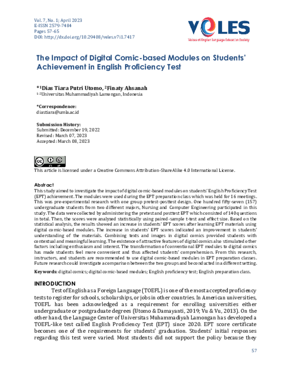 (PDF) The Impact of Digital Comic-based Modules on Students ...