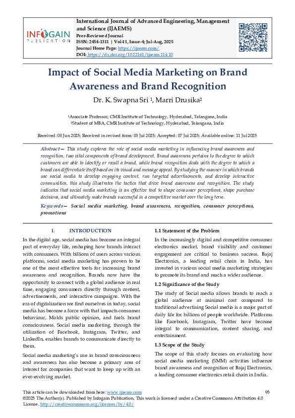 (PDF) Impact of Social Media Marketing on Brand Awareness and Brand ...