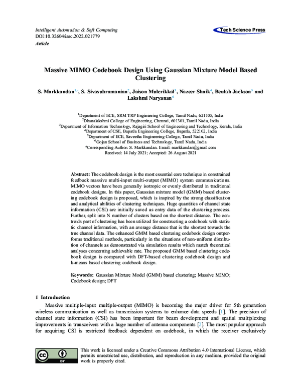 (PDF) Massive MIMO Codebook Design Using Gaussian Mixture Model Based ...