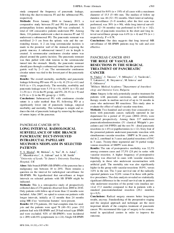 (PDF) The role of vascular resections in the surgical treatment of ...