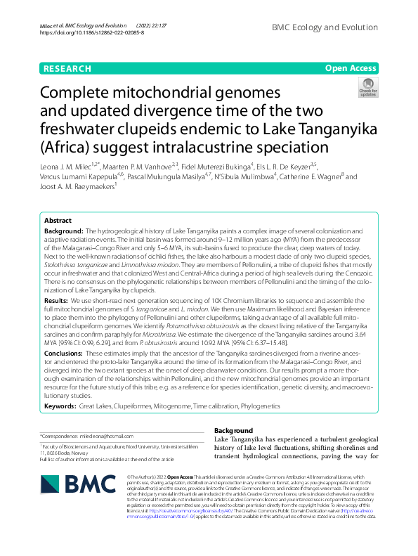 (PDF) Complete mitochondrial genomes and updated divergence time of the ...