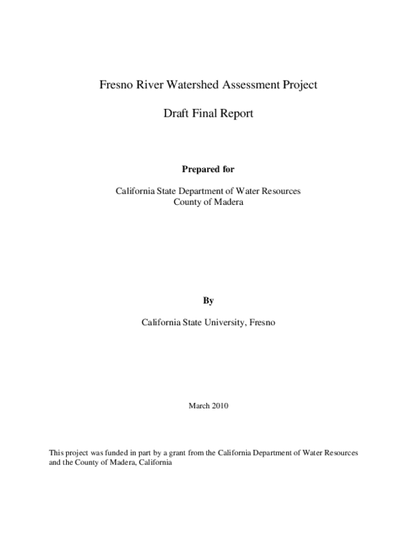 (PDF) Fresno River Watershed Assessment Project Draft Final Report ...