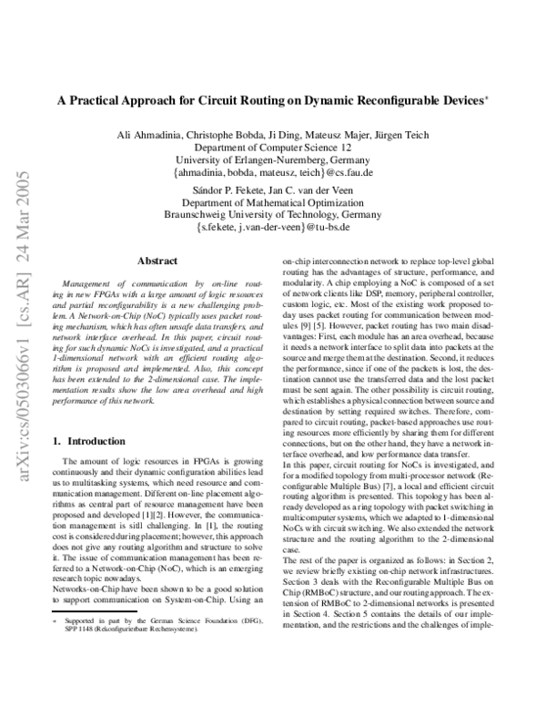 (PDF) A Practical Approach for Circuit Routing on Dynamic ...
