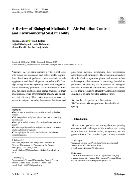 (PDF) A Review of Biological Methods for Air Pollution Control and ...