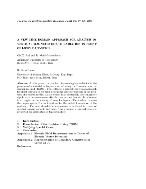 (PDF) A New Time Domain Approach for Analysis of Vertical Magnetic ...