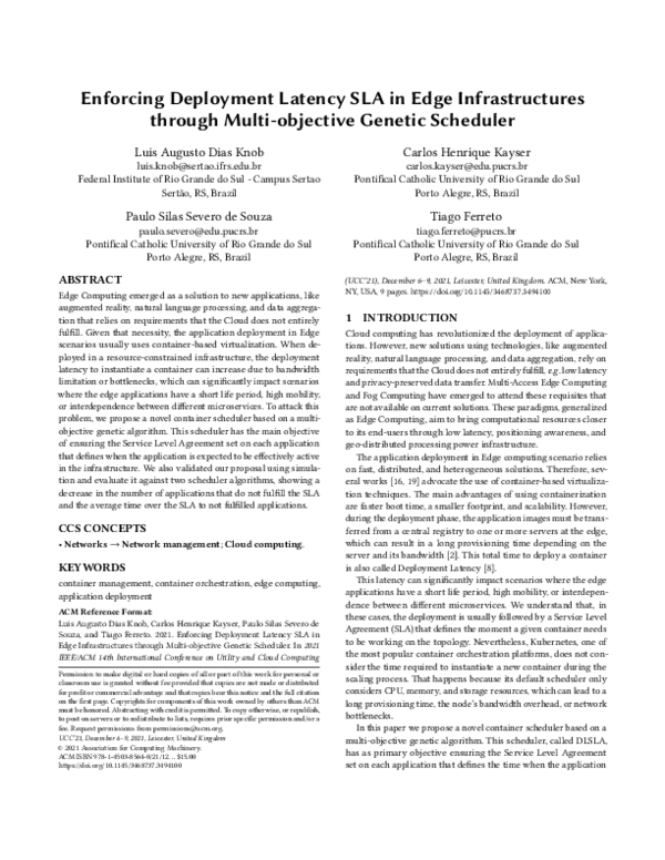 (PDF) Enforcing deployment latency SLA in edge infrastructures through ...