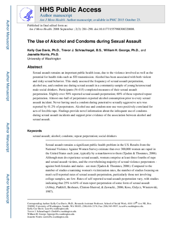 (PDF) The Use of Alcohol and Condoms During Sexual Assault