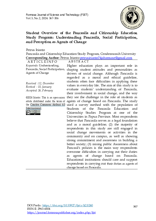(PDF) Student Overview of the Pancasila and Citizenship Education Study ...