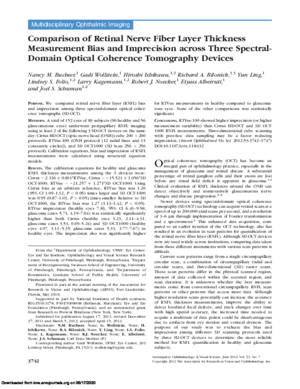 (PDF) Comparison of Retinal Nerve Fiber Layer Thickness Measurement ...