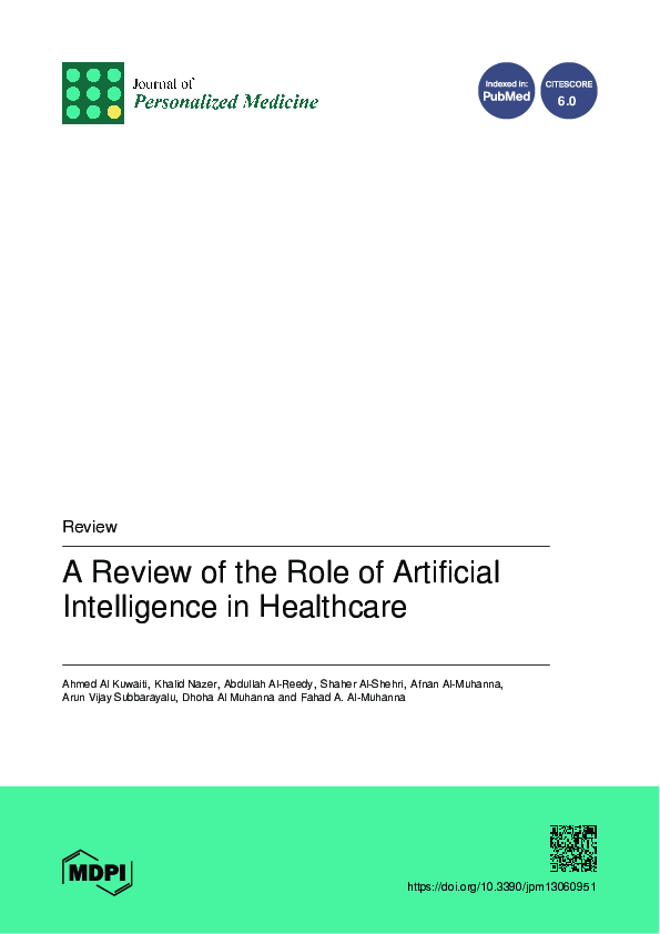 (PDF) A review of the role of artificial intelligence in healthcare