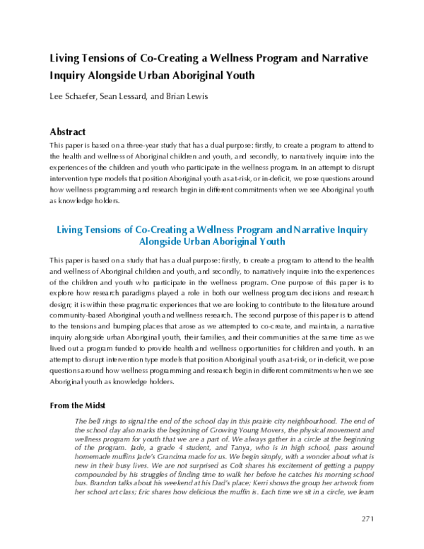 (PDF) Living Tensions of Co-Creating a Wellness Program and Narrative ...