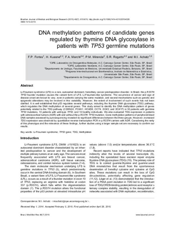 (PDF) DNA methylation patterns of candidate genes regulated by thymine ...