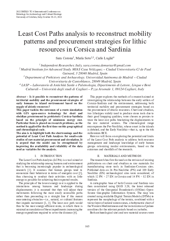 (PDF) Least Cost Paths analysis to reconstruct mobility patterns and ...