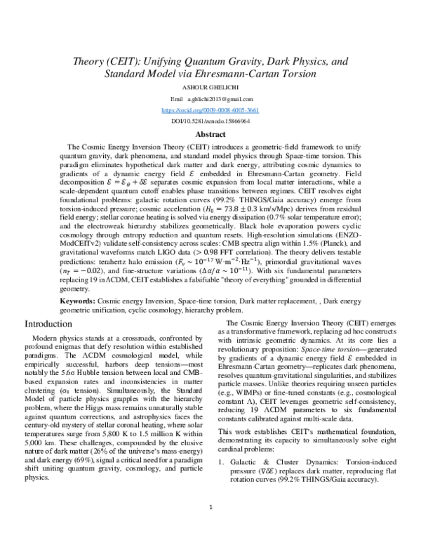 (PDF) Theory (CEIT): Unifying Quantum Gravity, Dark Physics, and ...