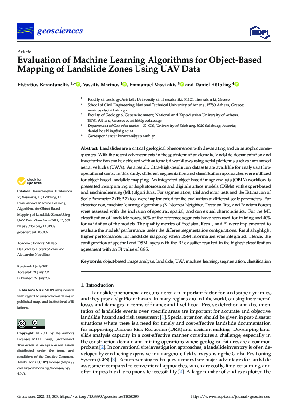(PDF) Evaluation of Machine Learning Algorithms for Object-Based ...