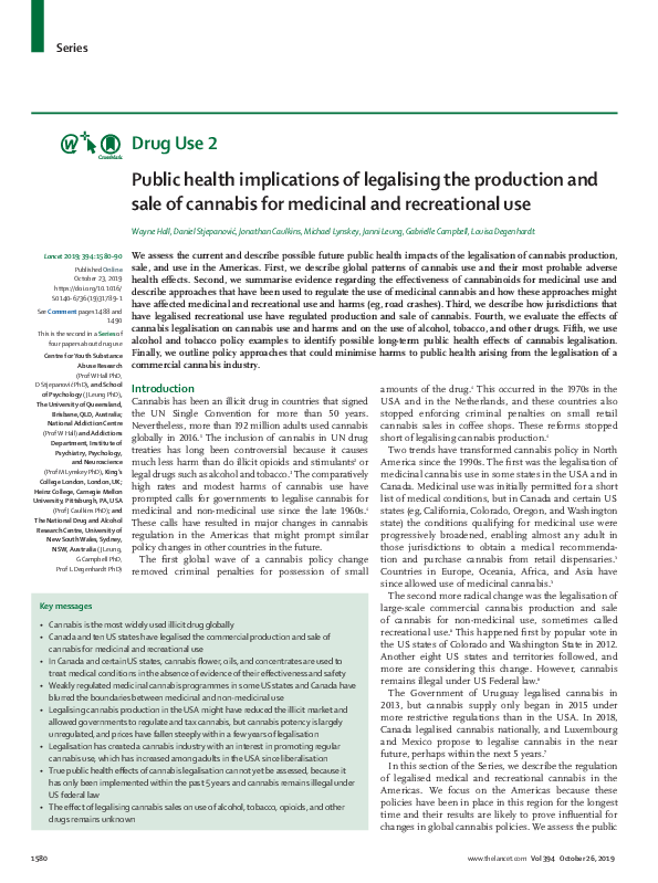 (PDF) Public health implications of legalising the production and sale ...