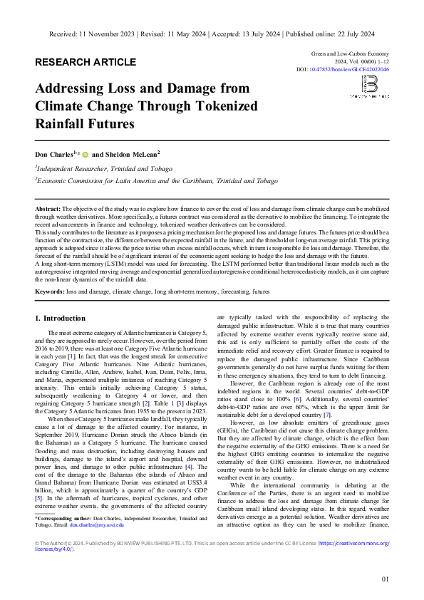 (PDF) Addressing Loss and Damage from Climate Change Through Tokenized ...