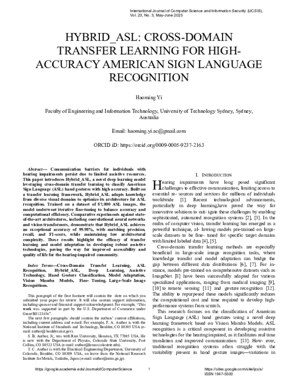 (PDF) HYBRID_ASL: CROSS-DOMAIN TRANSFER LEARNING FOR HIGHACCURACY ...