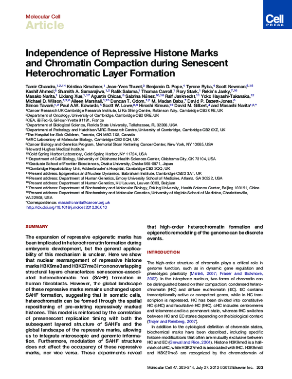 (PDF) Independence of Repressive Histone Marks and Chromatin Compaction ...