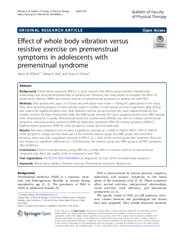 (PDF) Effect of whole body vibration versus resistive exercise on ...