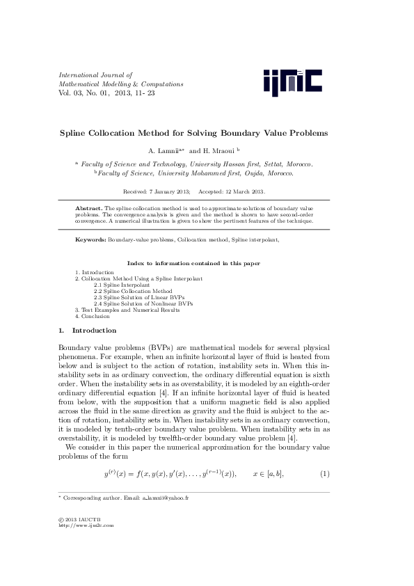 (PDF) Spline collocation method for solving linear sixth-order boundary ...