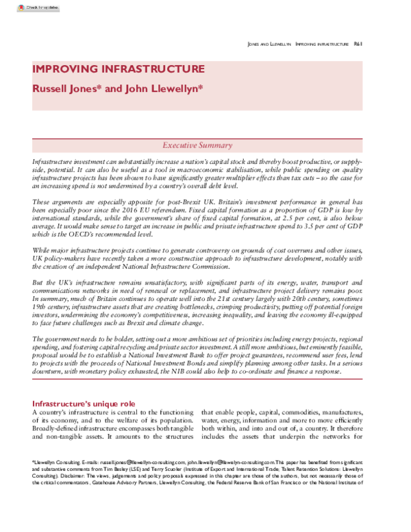 (PDF) Improving Infrastructure