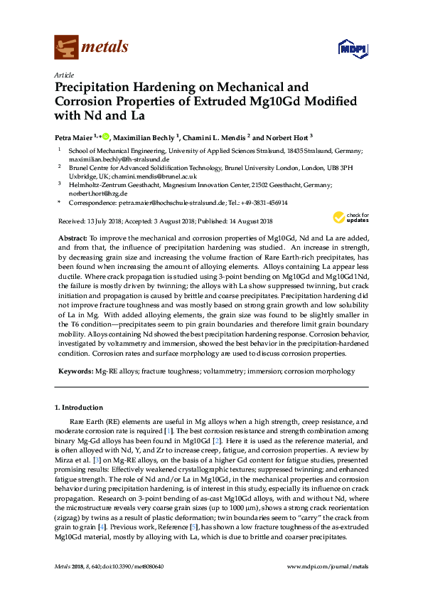 (PDF) Precipitation Hardening on Mechanical and Corrosion Properties of ...
