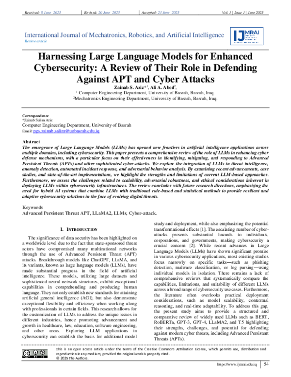 (PDF) Harnessing Large Language Models for Enhanced Cybersecurity: A ...