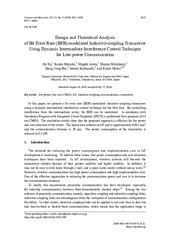 (PDF) Design and Theoretical Analysis of Bit Error Rate (BER)-modulated ...